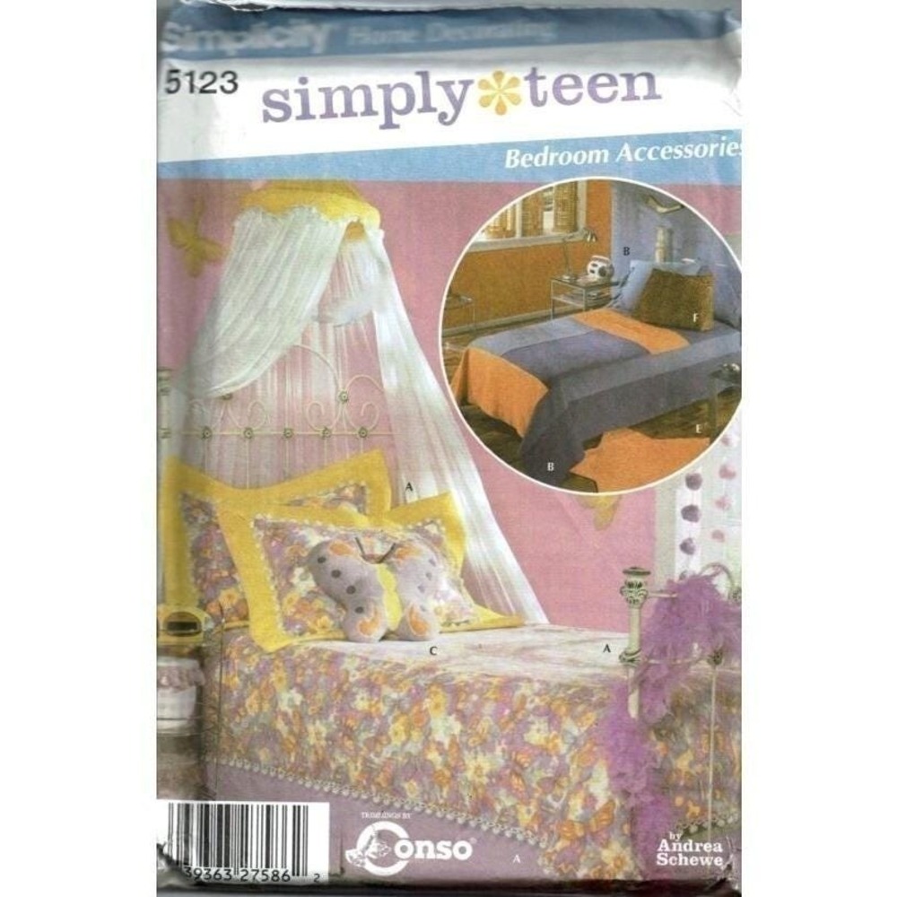 Simplicity 5123 Sewing Pattern Simply Teen Bedroom Accessories Uncut FF